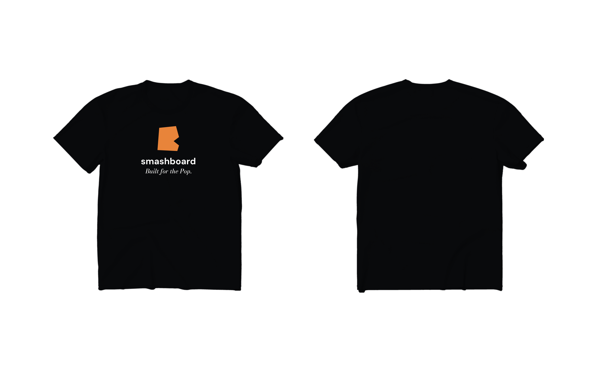 Smashboard Shirt 2 (Court Black), Vorder- und Rückseite: Brust mit großem Wedge und Wortmarke
