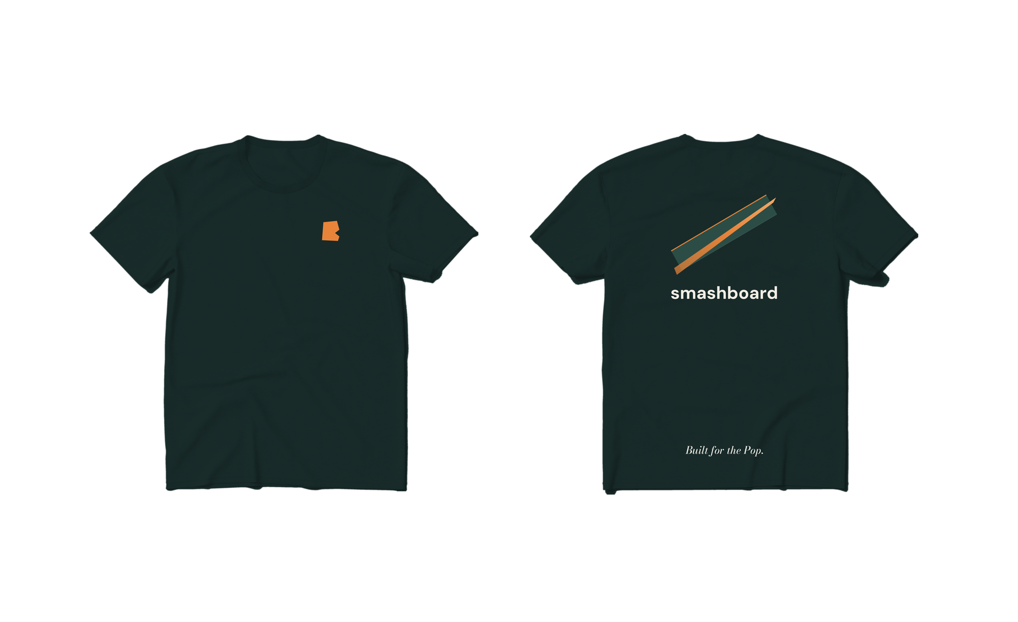 Smashboard Shirt 3 (Deep Court), Vorder- und Rückseite: Brust mit Wedge, Rücken mit Winkel-Panel, Klinge, Wortmarke und Slogan